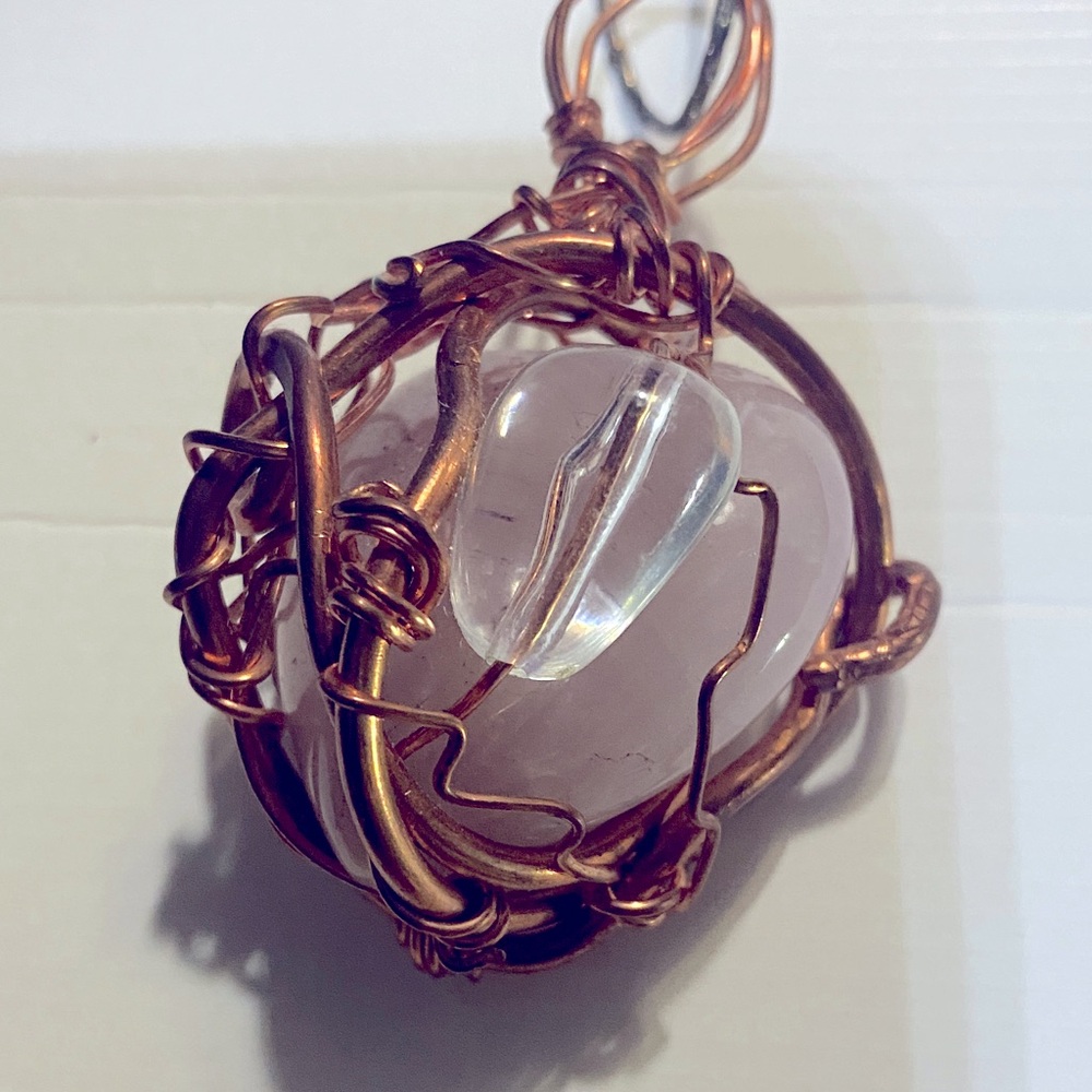 Elegant Copper Wire Wrapped Pendant